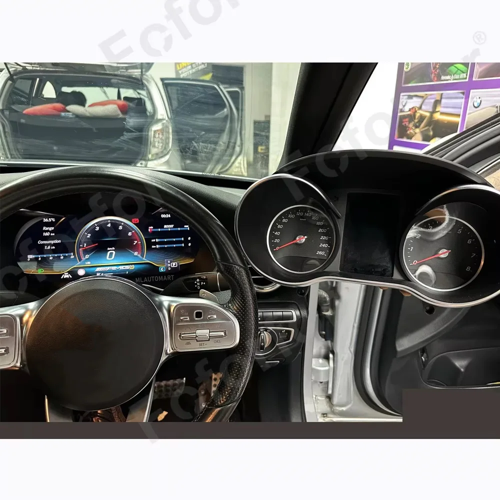Auto Digital Cluster für Mercedes-Benz C Klasse Glc W205 2012-2015 Rhd Instrument Armaturen brett virtuellen Cockpit Tacho Bildschirm Image