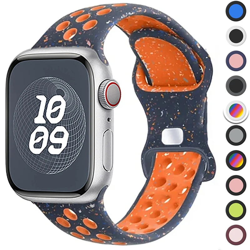 Armband für Apple Uhren armband 44mm 49mm 45mm 40mm 41mm 38mm 42mm Correa atmungsaktives Sporta rmband iwatch Serie 8 se 7 6 5 9 ultra Image