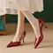 Mid Heel Office & Career Sandals Slip-on Solid Shoes Female 2024 Hot Sale Shallow Thin Heels