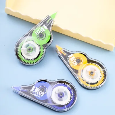 3pcs Correction Tape, White Mistake Out, Film-Based Tape, Transparent Dispenser 1/5 Inch X 16.4 Ft (5mmx5m)