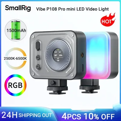 Small rig vibe p108 pro mini rgb video licht, tragbare led kamera licht für die fotografie 12 effekte für sony youtube vlogging 4661