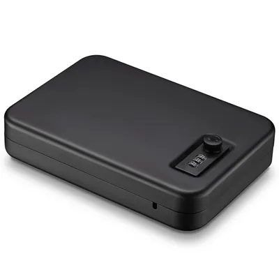 Portable Password Gun Safe Box Small Travel Pistol Safe Solid Steel Handgun Lock Box for Car Gun Safes for Home Handgun Lock Box