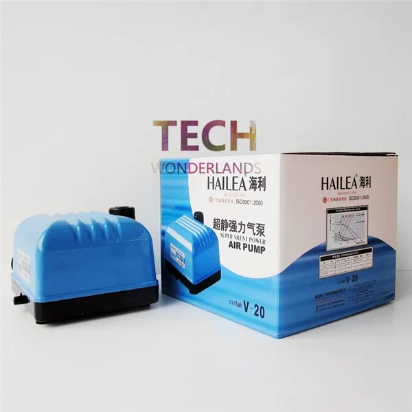 NEUE Aquarium 15 Watt 20L/min Super silent power luftpumpe aquarium Erhöhen sauerstoffpumpe HAILEA V-20 Image