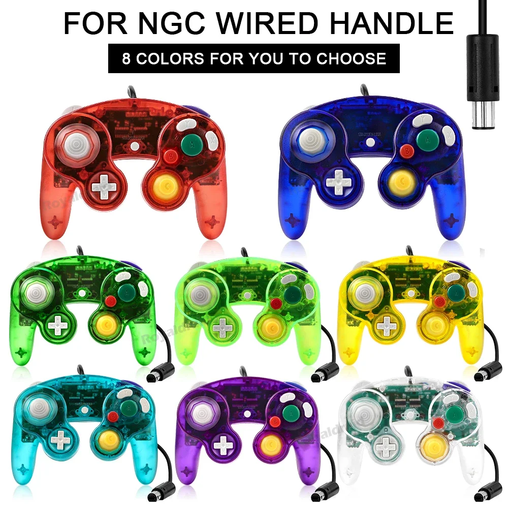 8 farben Transparent Für NGC Wired Game Controller Für GameCube NGC Klassische Joystick Retro Spiel Griff Wired Gamepads Image