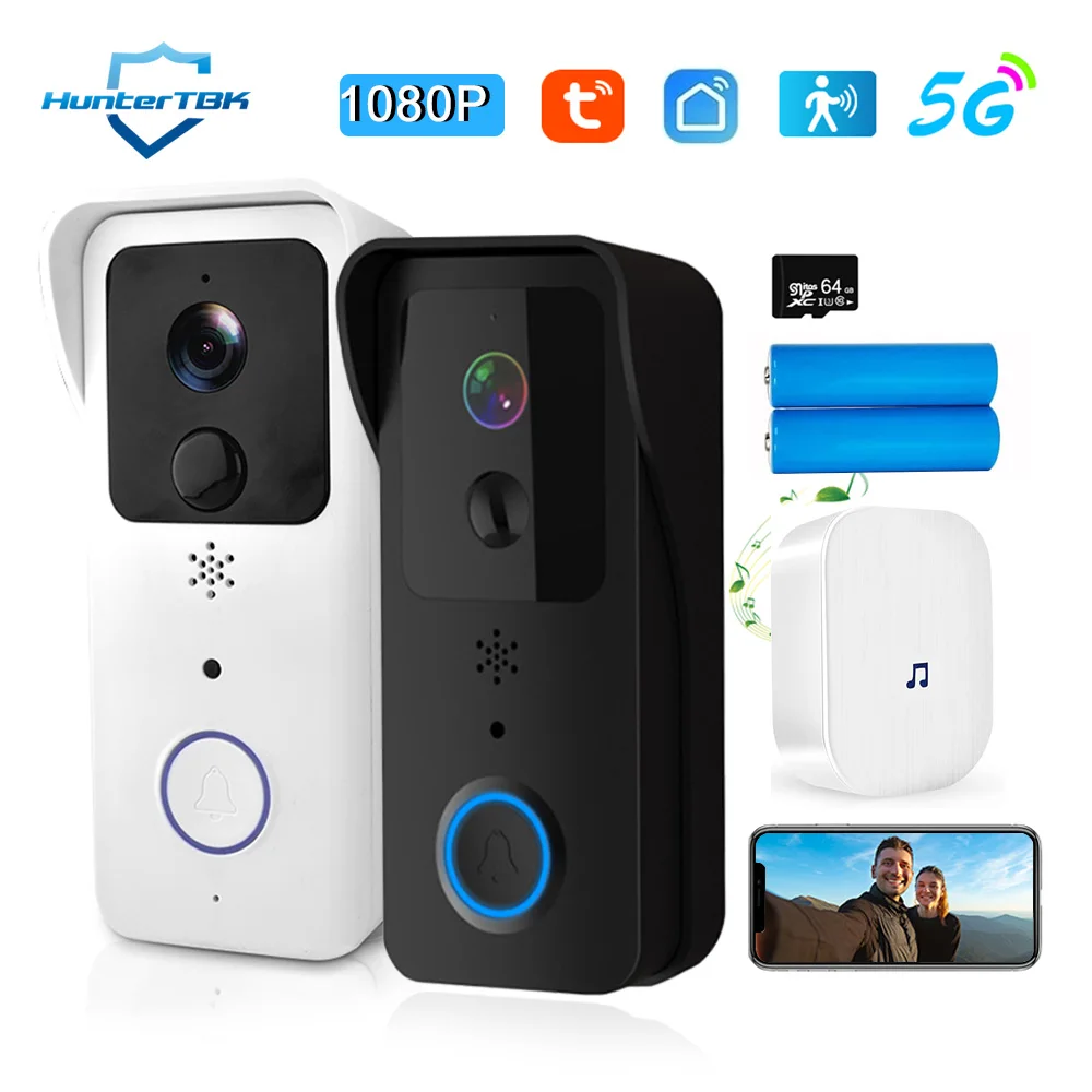 5G 2,4G WiFi Video Türklingel 1080P Tuya Smart Outdoor Wireless Intercom Wasserdichte Drahtlose Kamera Klingeln Glocke Image