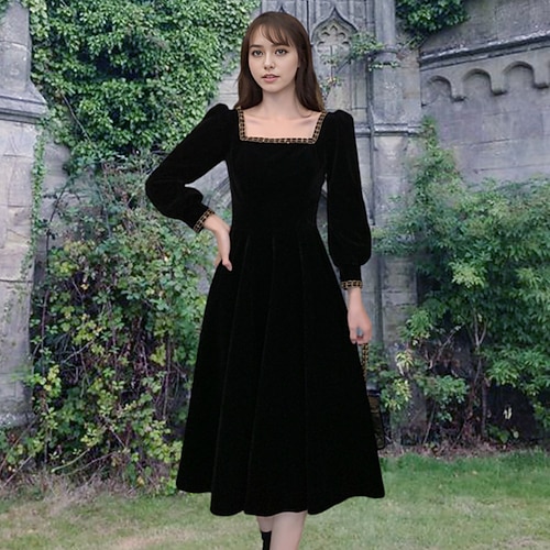 Elegant Kleid Einfarbig Kostüm Damen Karneval Maskerade Party / Abend Erwachsene Kleid Image