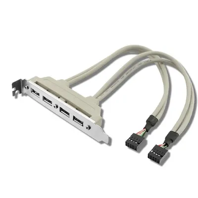 OULLX 4 Port 2 Port USB 2.0 Motherboard Rear Panel Expansion Bracket to IDC 9 Pin Motherboard USB