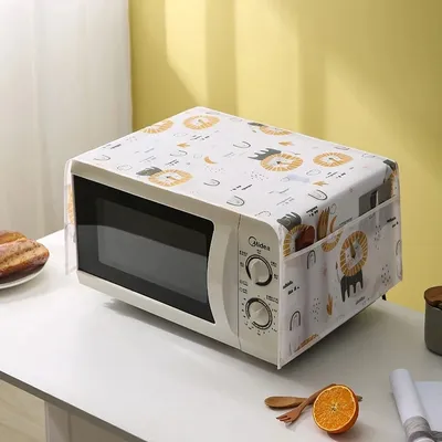 Waterproof Microwave Dust Cover Side Storage Household Print Surface Appliances Oilproof High