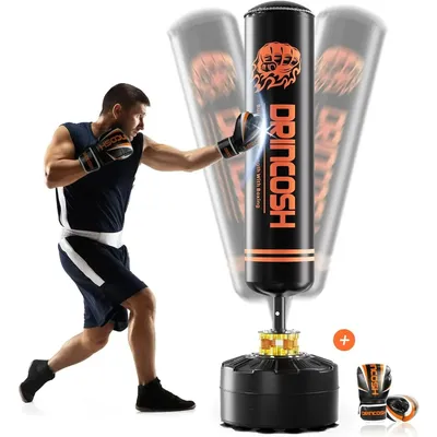 Punching Bag with Stand Adult-70 Free Standing Boxing Bag with Suction Cup Base for Adult Teens,