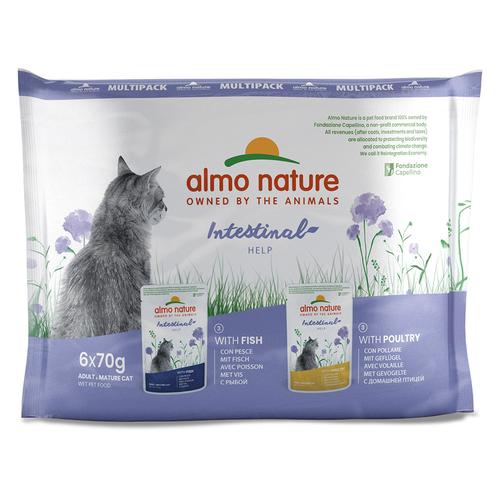 20 + 4 gratis! 24 x 70 g Almo Nature Holistic Intestinal Help - Mix: Geflügel & Fisch