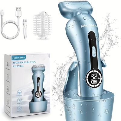 TEMU Rechargeable Women's Shaver - Cordless Trimmer For Legs, Ipx7 Waterproof, Bikini, Underarm, And Public Hairs - Wet/dry Use, Detachable Head, And Easy To Clean