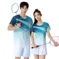 T-shirt de badminton à séchage rapide pour hommes et femmes, vêtements de tennis de table, maillot