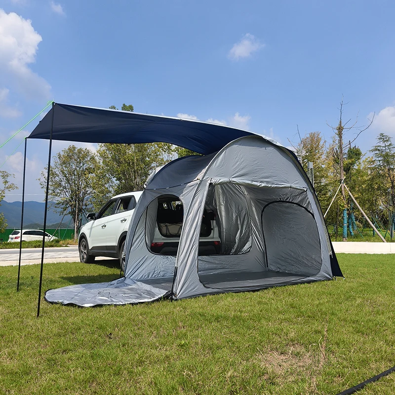 Hintere Autozelte mit Regenschutz, Sonnenschutz, inklusive Plane, SUV-Campingzelte, Heckklappenzelte, wasserdichter Regenschutz, multifunktional Image