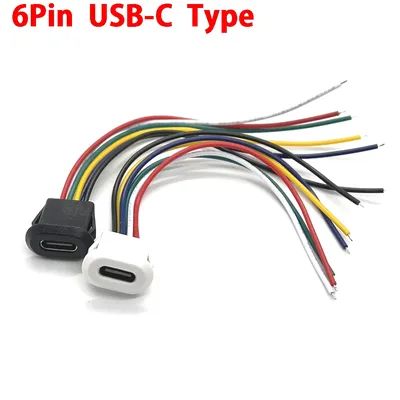 6-poliger USB-Stecker vom Typ C, wasserdicht, mit PH 2.0-Buchse, Hochstrom-Schnellladeanschluss, mit Image