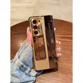 Custodia protettiva in pelle placcata per Samsung Galaxy Z Fold 7 6 5 4 3 5G Custodia protettiva in vetro con cerniera monopezzo