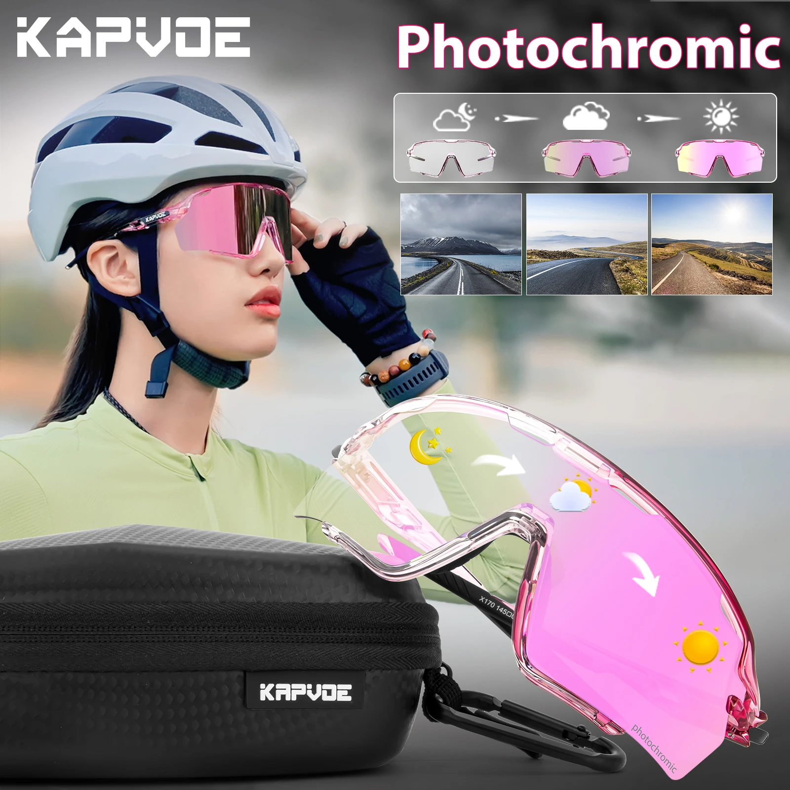 Kapvoe neuer rahmen photo chrome rad sonnenbrille outdoor sport mann frauen lauf brille uv400 mtb fahrrad fahrrad brille Image