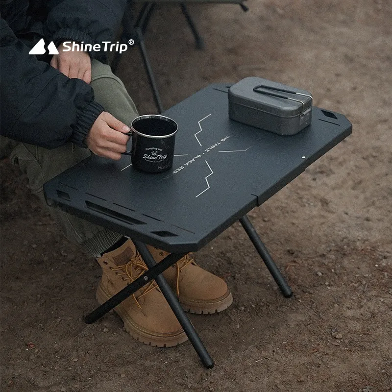 ShineTrip Taktischer Tisch für den Außenbereich, multifunktionaler Klapptisch, tragbar, leicht, Aluminium, Picknicktisch, Campingtisch