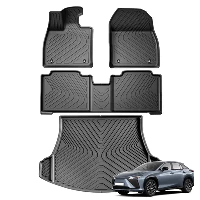 for Lexus RZ 2023 2024 TPE 3D Car Floor Mats Cargo Liner Trunk Pad All Weather Waterproof Black