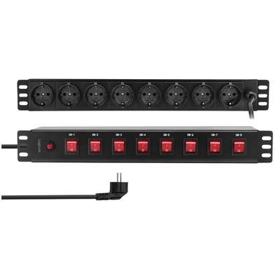 Steckdosenleiste PDU8D01, 8-fach, 19', einzeln schaltbar, schwarz - Logilink Image
