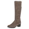 Stiefel CAPRICE, Damen, Gr. 40,5, XS-Schaft, grau (taupe), Textil, elegant, Schuhe, Blockabsatz, Schlupfstiefel mit Stretch-XS-Schaft in schmaler Form