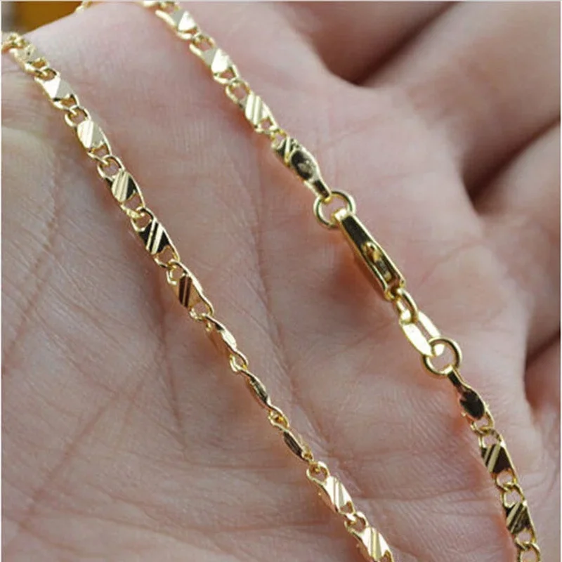 Neue 925 Silber Exquisite Mode 18 Karat Gold Gefüllt Halskette Für Frauen Männer Größe 16-30 Zoll Schmuck kette Großhandel