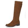 Schlupfstiefel CAPRICE, Damen, Gr. 41, XS-Schaft, braun (brandy), Textil, klassisch, Schuhe, Blockabsatz, Langschaftstiefel in klassischer Linie, XS Schaft
