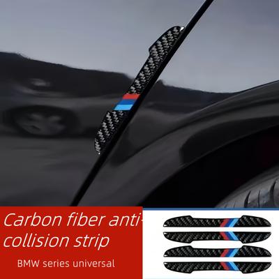 TEMU 4pcs Carbon Fiber Car Door Edge Guards, Anti-collision Strip Protector Compatible With 1/2/3/4/5/6/7 Series, X1/x2/x3/x4/x5/x6/x7, M4/m5/m6 - Scratch Resistant Door Entry Guard Trim