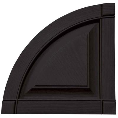 Mid America Vinyl Shutter Top Quarter Round Arch Top Raised Panel 12 Inch 002 Black