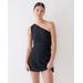 Ruched One-Shoulder Swim Dress