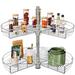 Mint Pantry® 31-Inch Kidney Shaped Chrome Pie Cut 2-Shelf Lazy Susan Corner Organizer For Kitchen Cabinet Blind Corner Storage brown/grayPlastic | Wayfair