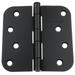 GlideRite 4 in. Steel Door Hinges with 5/8 in. Corner Radius Matte Black finish Pack of 12