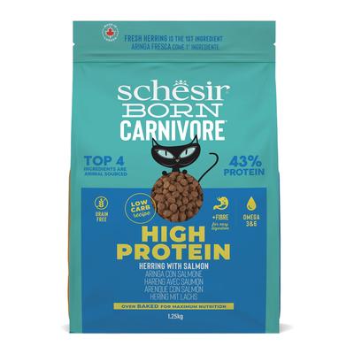 Sparpaket: 2x 1,25kg Schesir Born Carnivore High Protein Hering mit Lachs Katzenfutter trocken