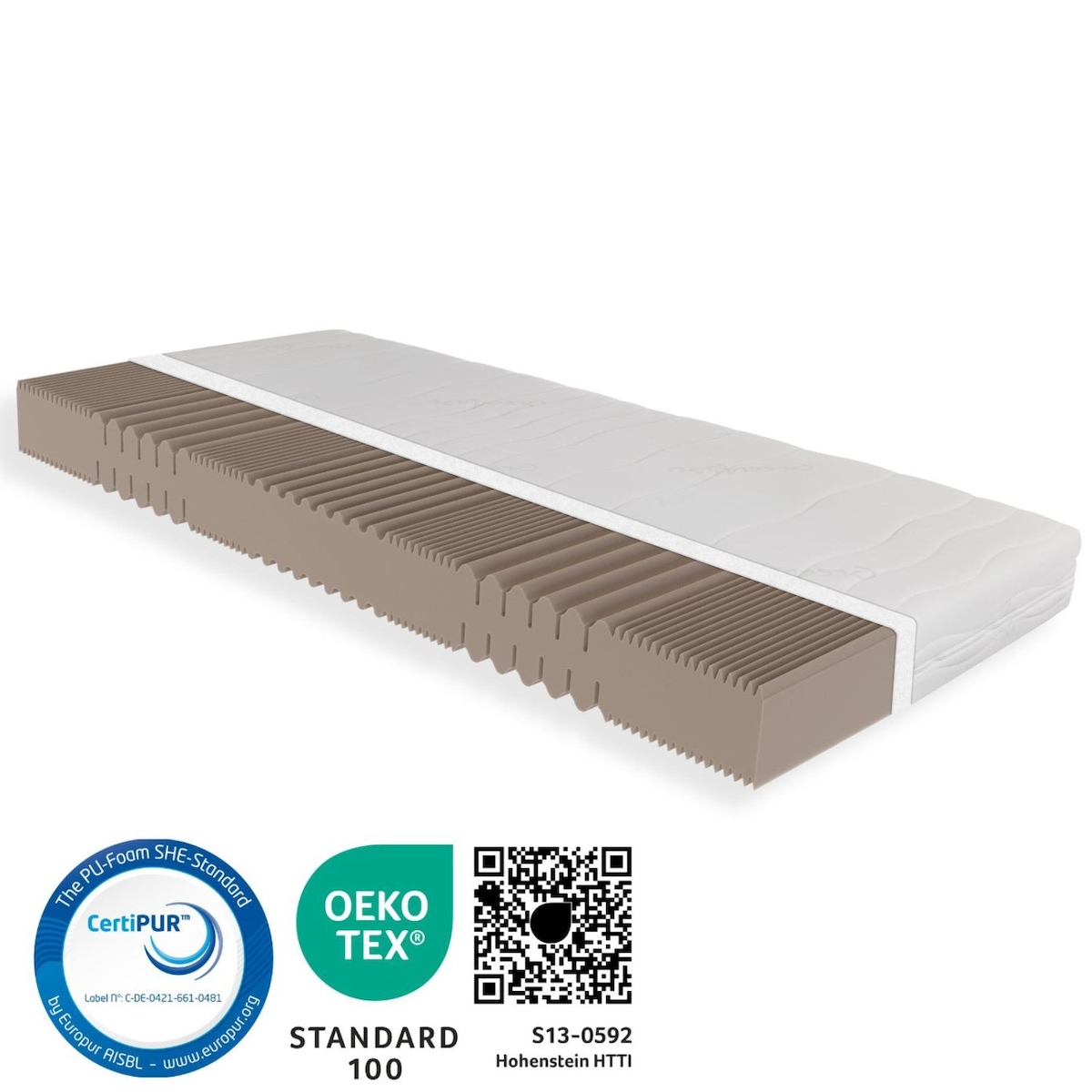 Sleepneo Matratze 160x200 cm, Höhe 18cm, hochwertiger Bezug aus GREENFIRST Doppeltuch, Kaltschaummatratze 160x200, Härtegrad H5 - bis 150kg, atmungsaktiv Image