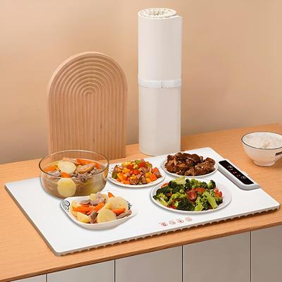 Food Warmer Mat Adjustable Food Warmer Silicone Electric Heating Tray for Food Full Surface Heating Nano-Material Silicone Heating Tray Roll Up