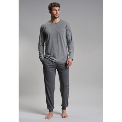 Pyjama TOM TAILOR, Herren, Gr. 52, grau (grau, mittel, melange), Single Jersey, Obermaterial: 100% Baumwolle, meliert, c