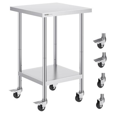 VEVOR Stainless Steel Work Table Heavy Duty Food Prep Worktable for Commercial Kitchen Restaurant