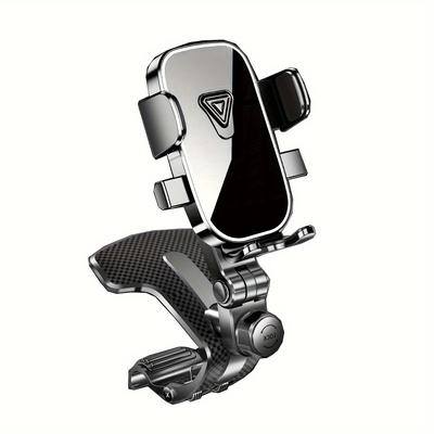 TEMU Car Dashboard Phone Mount - Anti-shake, 360Â° Rotatable, Navigation Holder With Carbon Fiber Texture