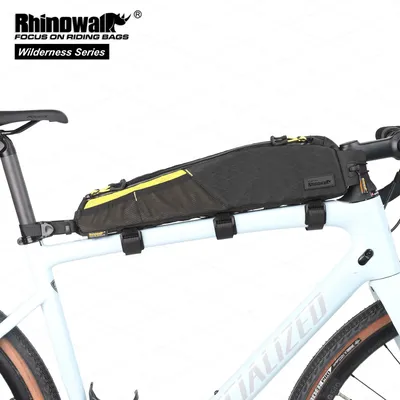 Rhinowalk BIke Extra Long Top Tube Bag Large Water-Resistant Bikepacking For MTB&Road Bike With 18 Inch Or Larger Frame Length