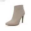 Frauen Stiefel Knöchel Heels Schuhe Frühling Herbst Bling Bling spitzen Zehen Stiletto große Größe 48 49 50 Cross dresser Sissy Männer Pumps