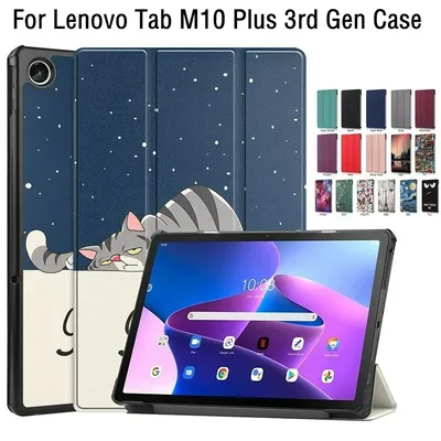 For Lenovo Xiaoxin Pad 2022 10.6" Tab M10 Plus 3rd Gen Case TB128FU TB125FU Funda Tablet Tri-Fold