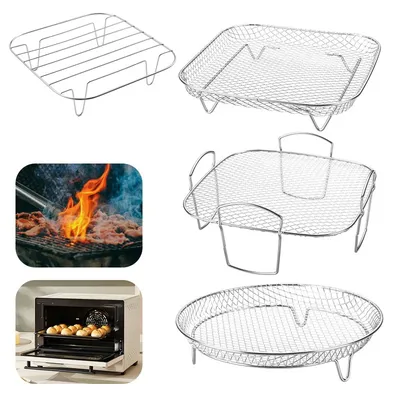Air Fryer Rack for Ninja Dual Stainless Steel Grilling Rack Rectangle Hot Airfryer Basket Tray