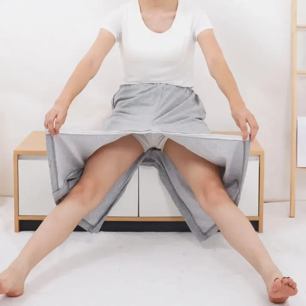 Hellgraue Windelhose für ältere Menschen im Schritt, gelähmte Inkontinenzfraktur, leicht anzuziehen, zum Ausziehen, für Männer und Frauen, Stoffwindel für Erwachsene Image
