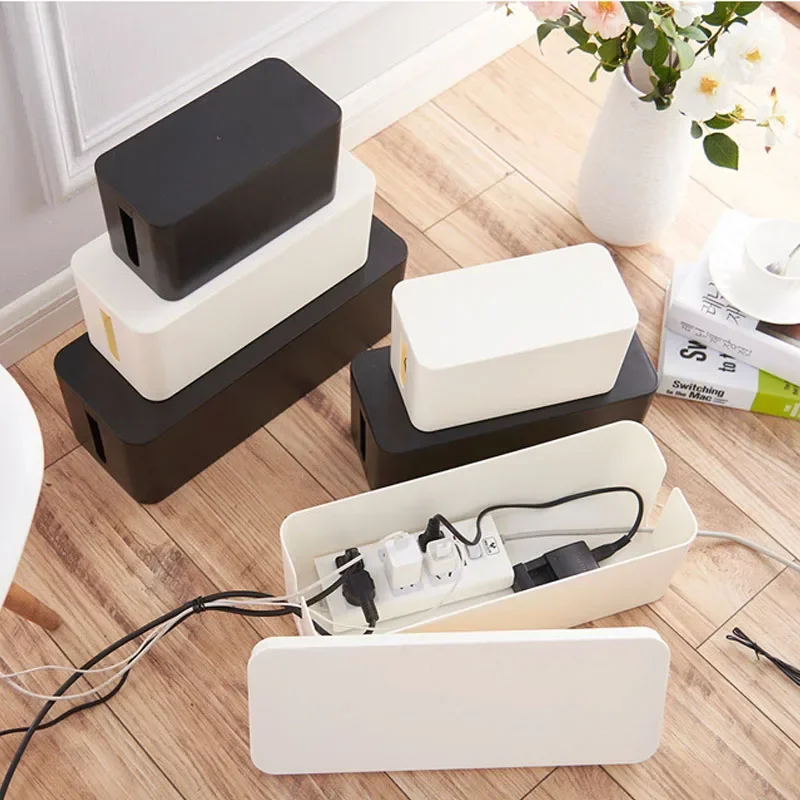 Kabel Management Box Desktop Power Streifen Lagerung Box Staubdicht Steckdose Lagerung Box Hause Draht Fall Draht Management Kabel Organizer Image