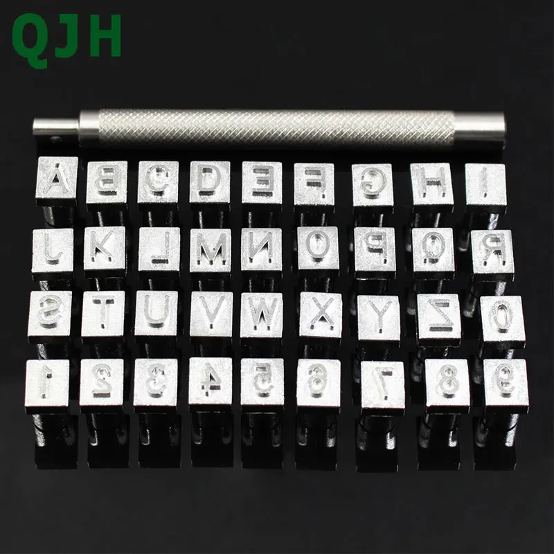 36 teile/satz Alphabet Buchstaben & Zahlen Stempel Set 3mm/6mm Stahl Punsch Metall Buchstaben Stanzen Leder Werkzeuge für DIY Leder Handwerk Image