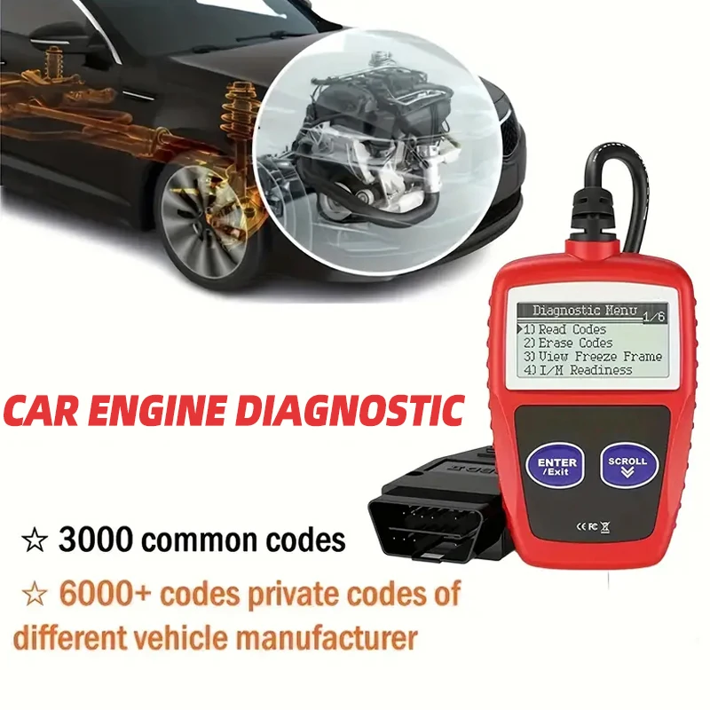 Der OBD2-Scanner Bluetooth ist für ISO-, VPW-, PWM-Bussysteme und CANBUS-Systeme geeignet. OBDII-Kfz-Diagnose-Scan-Tool-Engine Image