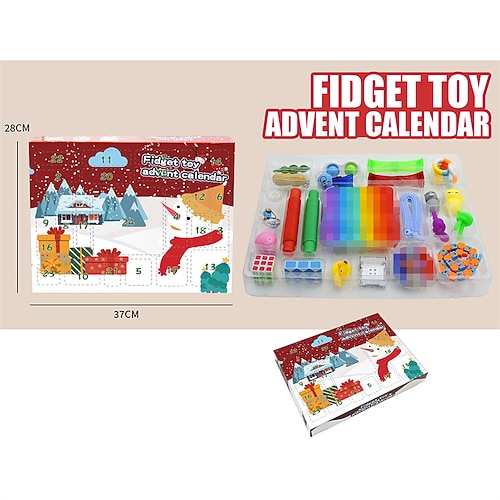 Weihnachtsgeschenk Adventskalender Füllartikel für Kinder Jungen Mädchen Handreißbox Quetsch Lele DIY Druckentlastung und Freisetzung Set Image