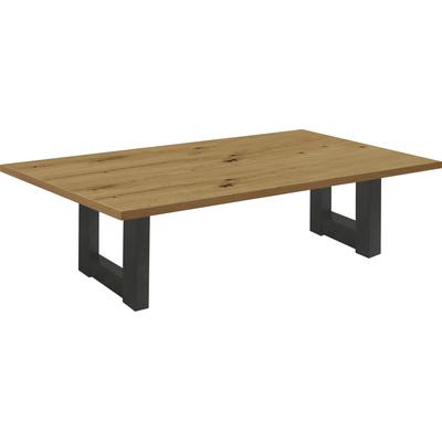 Couchtisch MÄUSBACHER "TOPSELLER", schwarz (schwarzstahl, asteiche, schwarzstahl, asteiche), B:140cm H:47cm T:70cm, Tische, Couchtisch Eckige Couchtische Holz-Couchtische, Tisch, U-Gestell Image