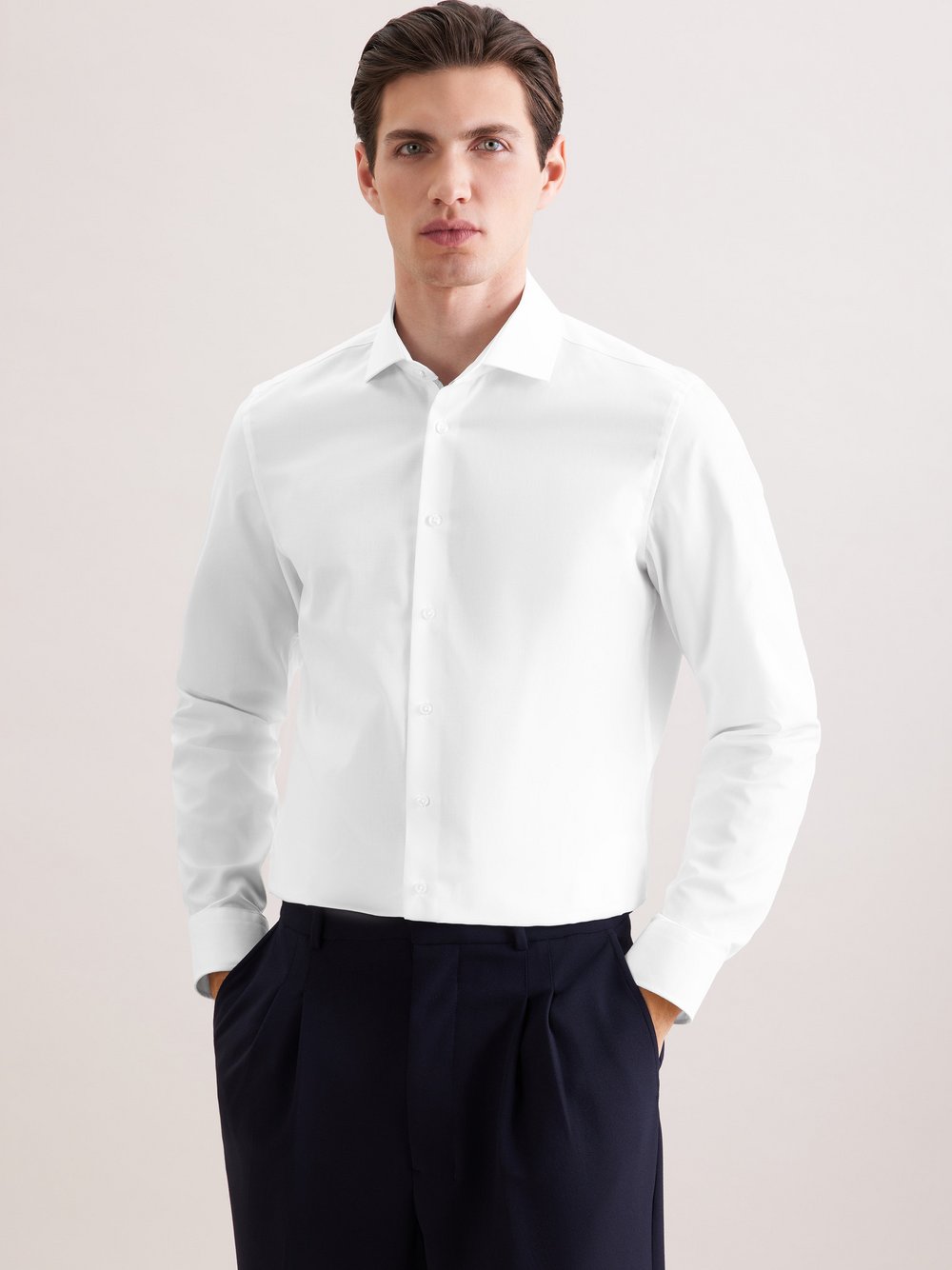 Seidensticker Business Hemd Herren Slim Fit Baumwolle weiß, 45 Image