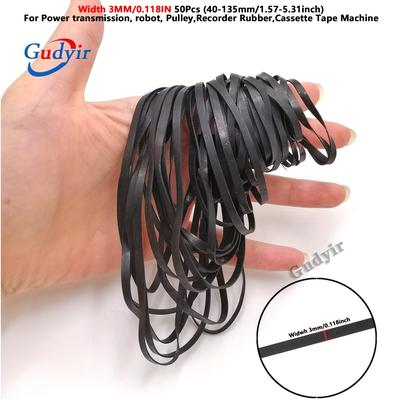 TEMU [] 50pcs Belts - For , & Pulleys, 40-135mm Devices, Assorted Widths (2mm/3mm/5mm)