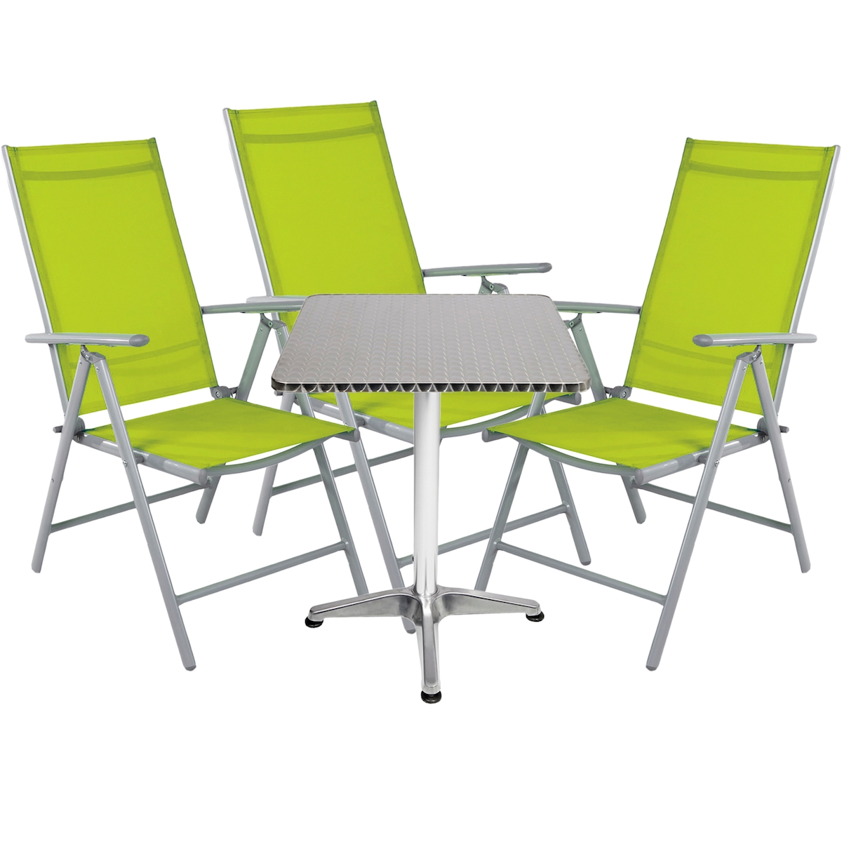 Mojawo Bistrogarnitur 4-teilig Aluminium - Textilen / Lime Image